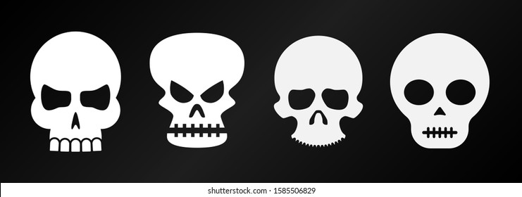 Funny halloween bone skulls vector illustration