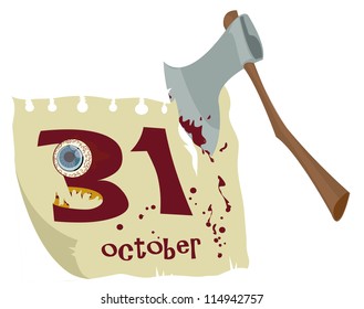 Funny Halloween Calendar. October
