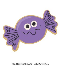 Funny Halloween candy on white background