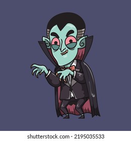 Funny Halloween character Dracula illustration