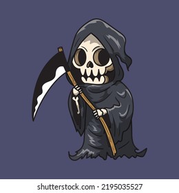 Funny Halloween character Grim Reaper illustration