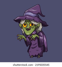 Funny Halloween character Witch illustration