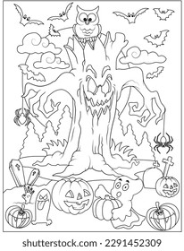 funny halloween coloring page for kids