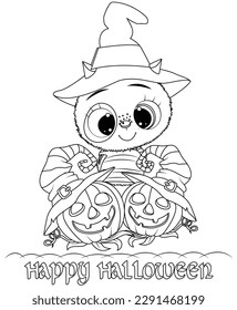 funny halloween coloring page for kids