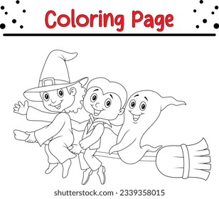 funny Halloween coloring page for kids