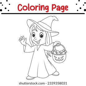 funny Halloween coloring page for kids