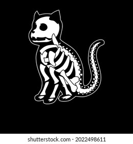 funny halloween costume cat skeleton xray gifts design vector illustration for use in design and print wall art poster canvas