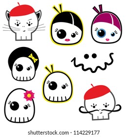 Funny halloween creatures (cat, ghost) costumes