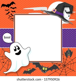 funny halloween design elements framing blank square for scrapbook or copy space
