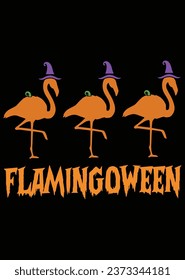 
Funny Halloween Flamingo ween eps cut file for cutting machine svg