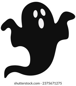 Funny halloween ghost isolated on white background.