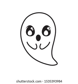 funny halloween ghost on white background vector illustration design