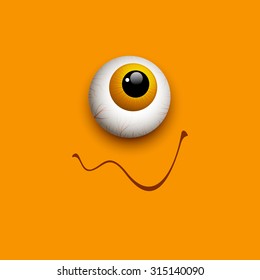 Funny Halloween greeting card monster eyes. Vector illustration 