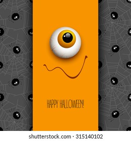 Funny Halloween greeting card monster eyes. Vector illustration