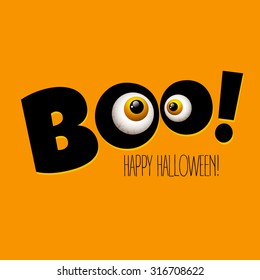 Funny Halloween greeting card monster eyes. Vector illustration EPS 10