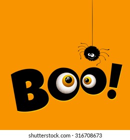 Funny Halloween greeting card monster eyes. Vector illustration EPS 10