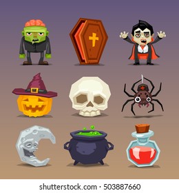 Divertido juego de iconos de Halloween 3