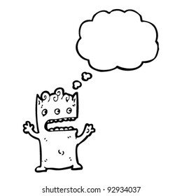 funny halloween monster with thought bubble