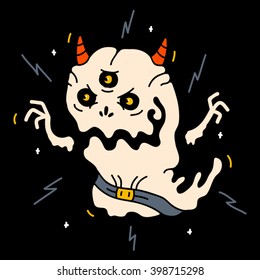 Funny halloween monster in vector