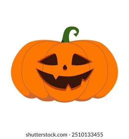 Engraçado Halloween laranja abóbora - Jack o'lantern. Ilustração vetorial isolada em um fundo branco