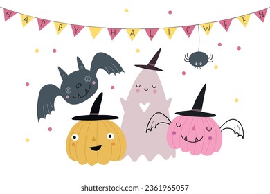 Funny Halloween Party Vector Card