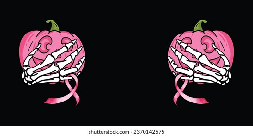 Funny Halloween Pumpkin Breast Cancer Awareness Pink Pumpkin Pink Ribbon Awareness Shirt