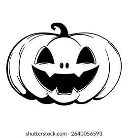 Funny Halloween pumpkin - Jack o'lantern, sketch style. Vector illustration isolated on a white background