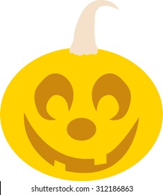 Funny Halloween pumpkin on a white background