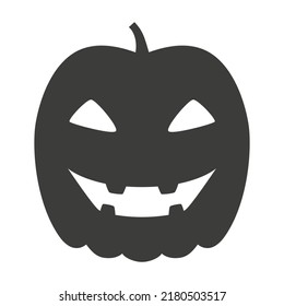 Funny Halloween pumpkin silhouette isolated on a white background. Vector illustration