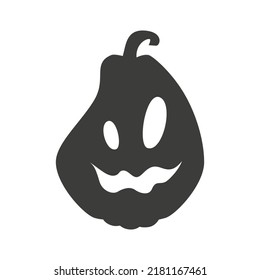 Funny Halloween pumpkin silhouette isolated on a white background. Vector illustration