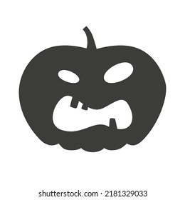 Funny Halloween pumpkin silhouette isolated on a white background. Vector illustration