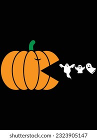 Funny Halloween pumpkin vector art design, eps file. design file for t-shirt. SVG, EPS cuttable design file