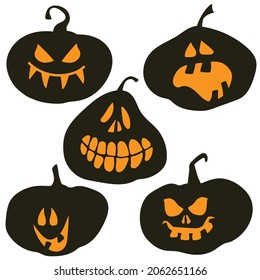 Funny Halloween pumpkin vector cartoon illustration