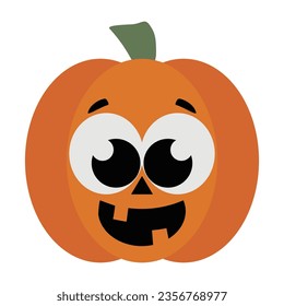 Funny Halloween pumpkin vector cartoon illustration