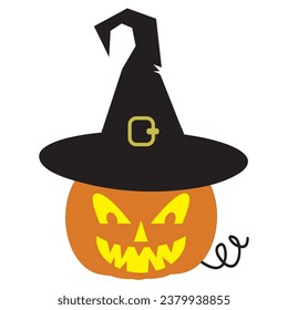 Funny Halloween pumpkin vector cartoon illustration