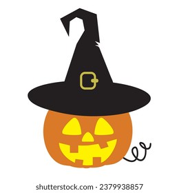 Funny Halloween pumpkin vector cartoon illustration