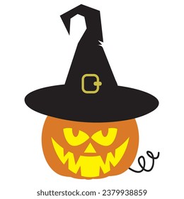 Funny Halloween pumpkin vector cartoon illustration