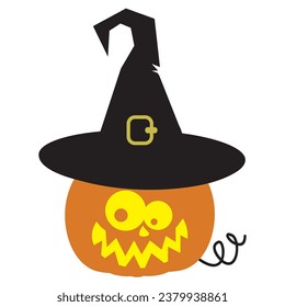 Funny Halloween pumpkin vector cartoon illustration