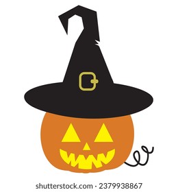 Funny Halloween pumpkin vector cartoon illustration