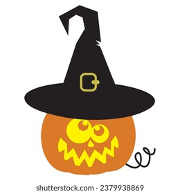 Funny Halloween pumpkin vector cartoon illustration