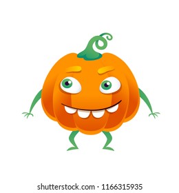 Funny Halloween pumpkin vector illustration. Good for holiday design.