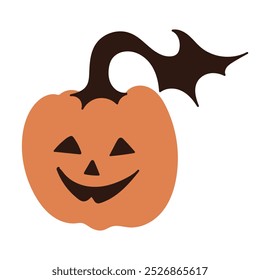 Funny Halloween pumpkin. Vector illustration.