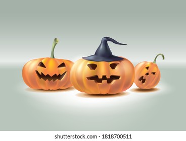 Funny halloween pumpkins. EPS vector illustration