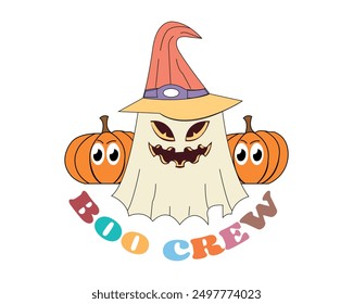  funny Halloween quote retro typography