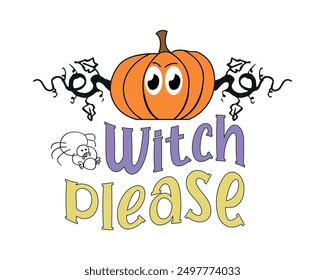  funny Halloween quote retro typography