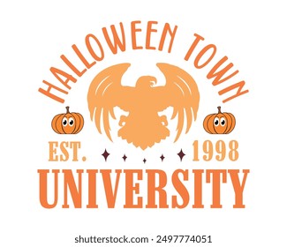  funny Halloween quote retro typography