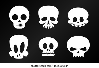 Funny halloween skulls vector illustration