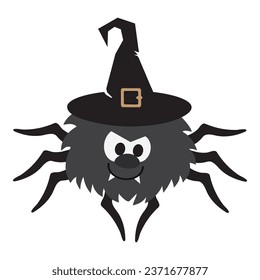 Funny Halloween spider vector cartoon illustration