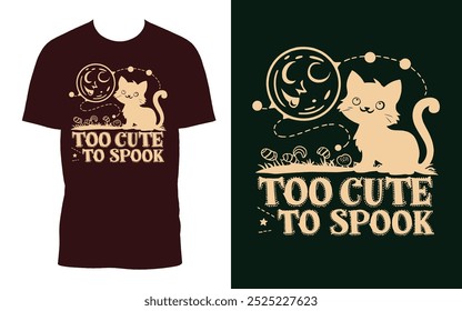 Divertido Halloween, diseño espeluznante, Vector de diseño de camisa, espeluznante Halloween, camiseta fantasma, Clipart de Halloween groovy, citas demasiado lindo para asustar, spook. Esta camiseta está diseñada para el amante de las Navidades de Halloween.