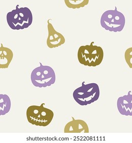 Funny Halloween texture with pumpkins. Seamless pattern. Vector